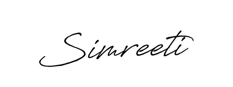 Create a beautiful signature design for name Simreeti. With this signature (Antro_Vectra_Bolder) fonts, you can make a handwritten signature for free. Simreeti signature style 7 images and pictures png