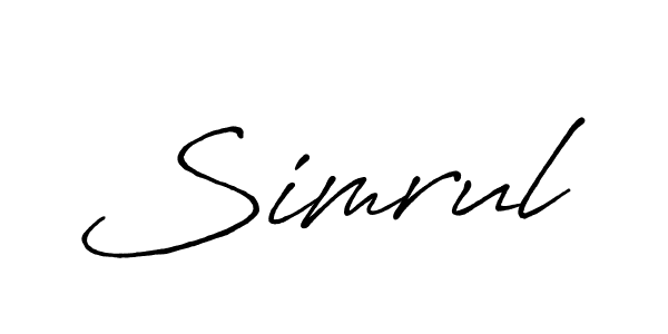 Simrul stylish signature style. Best Handwritten Sign (Antro_Vectra_Bolder) for my name. Handwritten Signature Collection Ideas for my name Simrul. Simrul signature style 7 images and pictures png