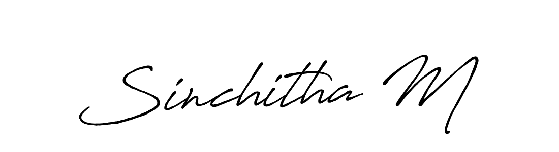 Make a beautiful signature design for name Sinchitha M. Use this online signature maker to create a handwritten signature for free. Sinchitha M signature style 7 images and pictures png