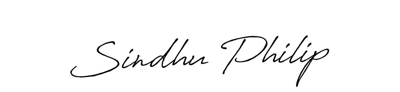 Sindhu Philip stylish signature style. Best Handwritten Sign (Antro_Vectra_Bolder) for my name. Handwritten Signature Collection Ideas for my name Sindhu Philip. Sindhu Philip signature style 7 images and pictures png