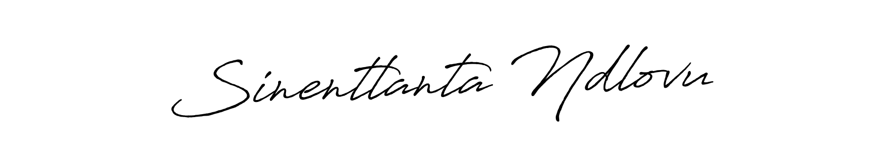 Create a beautiful signature design for name Sinentlanta Ndlovu. With this signature (Antro_Vectra_Bolder) fonts, you can make a handwritten signature for free. Sinentlanta Ndlovu signature style 7 images and pictures png