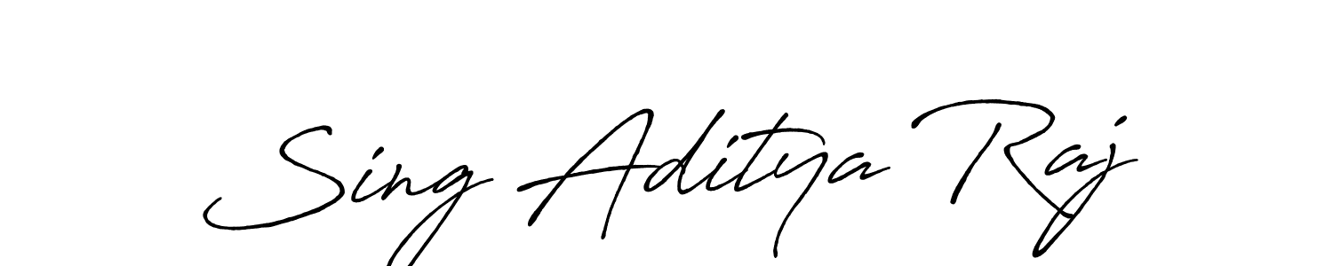 The best way (Antro_Vectra_Bolder) to make a short signature is to pick only two or three words in your name. The name Sing Aditya Raj include a total of six letters. For converting this name. Sing Aditya Raj signature style 7 images and pictures png