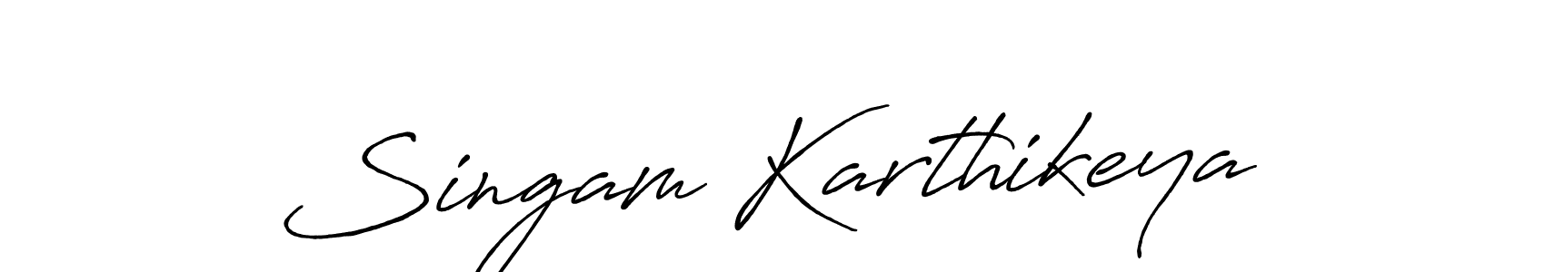 Design your own signature with our free online signature maker. With this signature software, you can create a handwritten (Antro_Vectra_Bolder) signature for name Singam Karthikeya. Singam Karthikeya signature style 7 images and pictures png