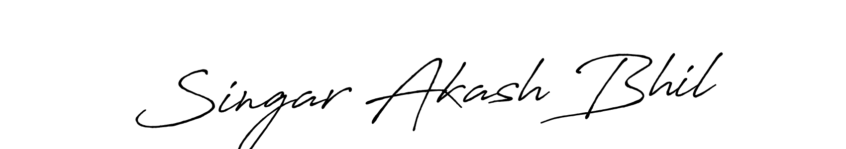 How to make Singar Akash Bhil name signature. Use Antro_Vectra_Bolder style for creating short signs online. This is the latest handwritten sign. Singar Akash Bhil signature style 7 images and pictures png