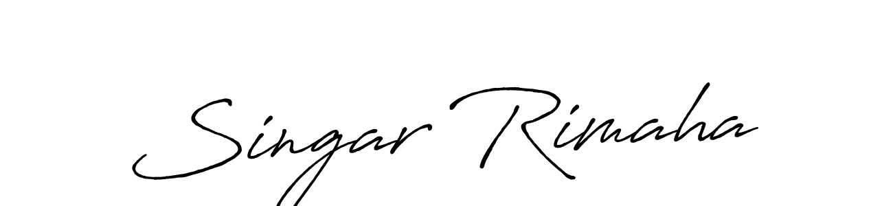 How to make Singar Rimaha name signature. Use Antro_Vectra_Bolder style for creating short signs online. This is the latest handwritten sign. Singar Rimaha signature style 7 images and pictures png
