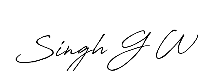 The best way (Antro_Vectra_Bolder) to make a short signature is to pick only two or three words in your name. The name Singh G W include a total of six letters. For converting this name. Singh G W signature style 7 images and pictures png