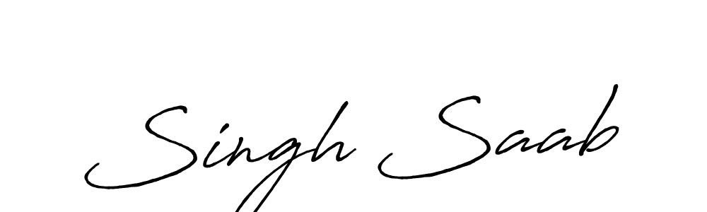 Also we have Singh Saab name is the best signature style. Create professional handwritten signature collection using Antro_Vectra_Bolder autograph style. Singh Saab signature style 7 images and pictures png