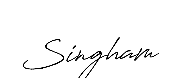 Make a beautiful signature design for name Singham. With this signature (Antro_Vectra_Bolder) style, you can create a handwritten signature for free. Singham signature style 7 images and pictures png