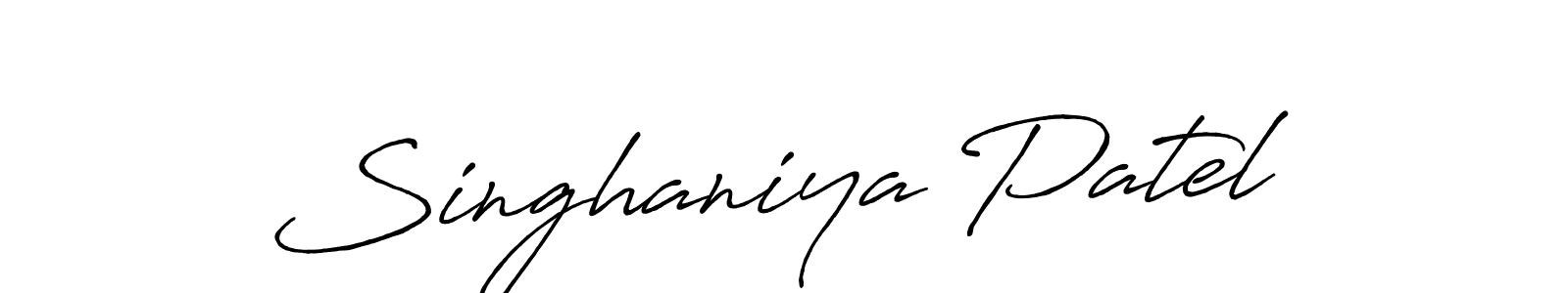 Singhaniya Patel stylish signature style. Best Handwritten Sign (Antro_Vectra_Bolder) for my name. Handwritten Signature Collection Ideas for my name Singhaniya Patel. Singhaniya Patel signature style 7 images and pictures png