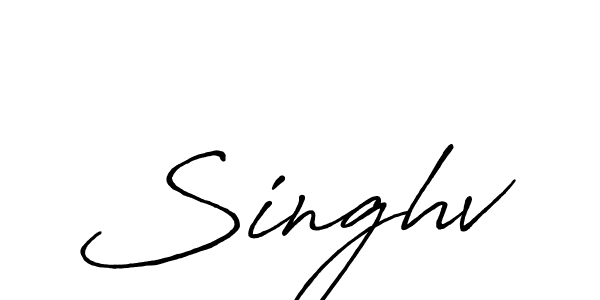 The best way (Antro_Vectra_Bolder) to make a short signature is to pick only two or three words in your name. The name Singhv include a total of six letters. For converting this name. Singhv signature style 7 images and pictures png