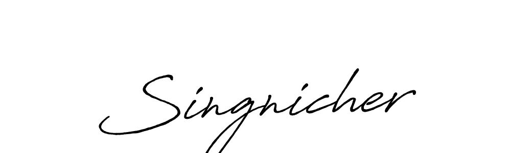 Singnicher stylish signature style. Best Handwritten Sign (Antro_Vectra_Bolder) for my name. Handwritten Signature Collection Ideas for my name Singnicher. Singnicher signature style 7 images and pictures png