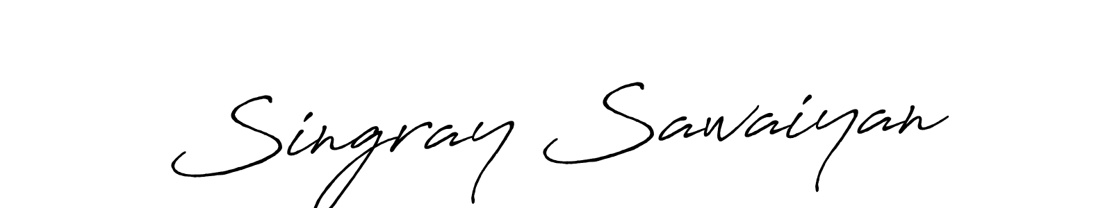 Also we have Singray Sawaiyan name is the best signature style. Create professional handwritten signature collection using Antro_Vectra_Bolder autograph style. Singray Sawaiyan signature style 7 images and pictures png