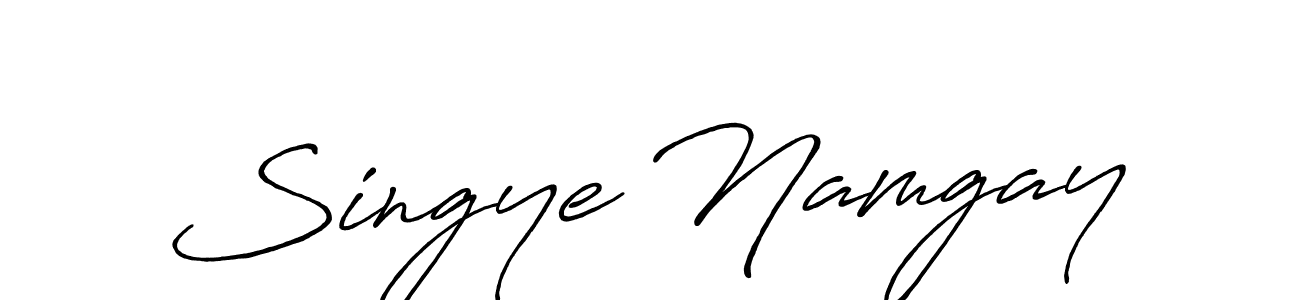 Create a beautiful signature design for name Singye Namgay. With this signature (Antro_Vectra_Bolder) fonts, you can make a handwritten signature for free. Singye Namgay signature style 7 images and pictures png