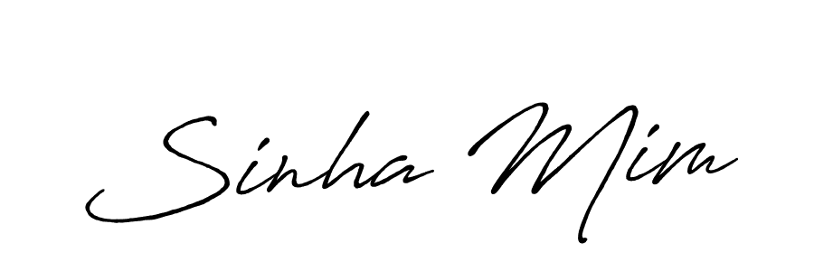 Make a beautiful signature design for name Sinha Mim. With this signature (Antro_Vectra_Bolder) style, you can create a handwritten signature for free. Sinha Mim signature style 7 images and pictures png