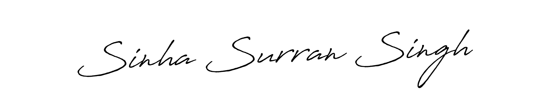 Create a beautiful signature design for name Sinha Surran Singh. With this signature (Antro_Vectra_Bolder) fonts, you can make a handwritten signature for free. Sinha Surran Singh signature style 7 images and pictures png