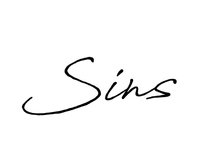 Sins stylish signature style. Best Handwritten Sign (Antro_Vectra_Bolder) for my name. Handwritten Signature Collection Ideas for my name Sins. Sins signature style 7 images and pictures png