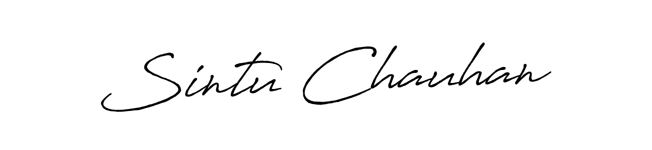 Sintu Chauhan stylish signature style. Best Handwritten Sign (Antro_Vectra_Bolder) for my name. Handwritten Signature Collection Ideas for my name Sintu Chauhan. Sintu Chauhan signature style 7 images and pictures png