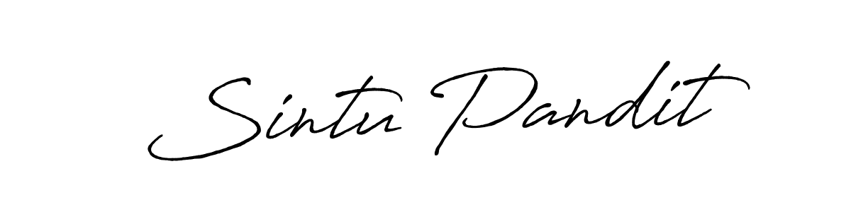 Make a beautiful signature design for name Sintu Pandit. With this signature (Antro_Vectra_Bolder) style, you can create a handwritten signature for free. Sintu Pandit signature style 7 images and pictures png