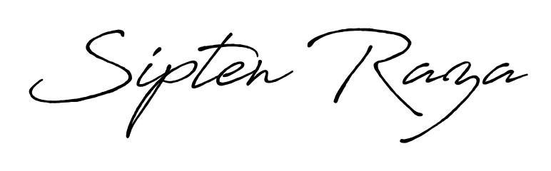 The Antro_Vectra_Bolder typeface gives name Sipten Raza a refined look. Suitable for certificates, diplomas, and official verification. Sipten Raza signature style 7 images and pictures png