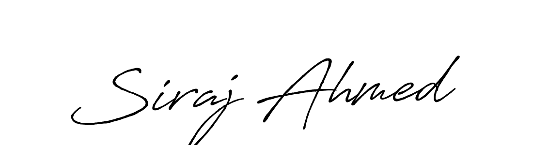 How to make Siraj Ahmed name signature. Use Antro_Vectra_Bolder style for creating short signs online. This is the latest handwritten sign. Siraj Ahmed signature style 7 images and pictures png