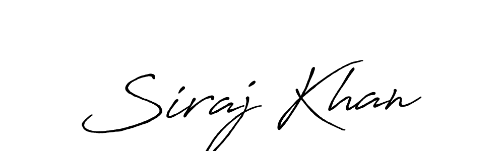 Make a beautiful signature design for name Siraj Khan. With this signature (Antro_Vectra_Bolder) style, you can create a handwritten signature for free. Siraj Khan signature style 7 images and pictures png