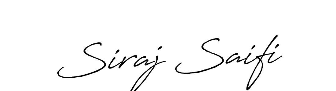 Make a beautiful signature design for name Siraj Saifi. With this signature (Antro_Vectra_Bolder) style, you can create a handwritten signature for free. Siraj Saifi signature style 7 images and pictures png