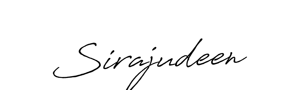 Make a beautiful signature design for name Sirajudeen. With this signature (Antro_Vectra_Bolder) style, you can create a handwritten signature for free. Sirajudeen signature style 7 images and pictures png