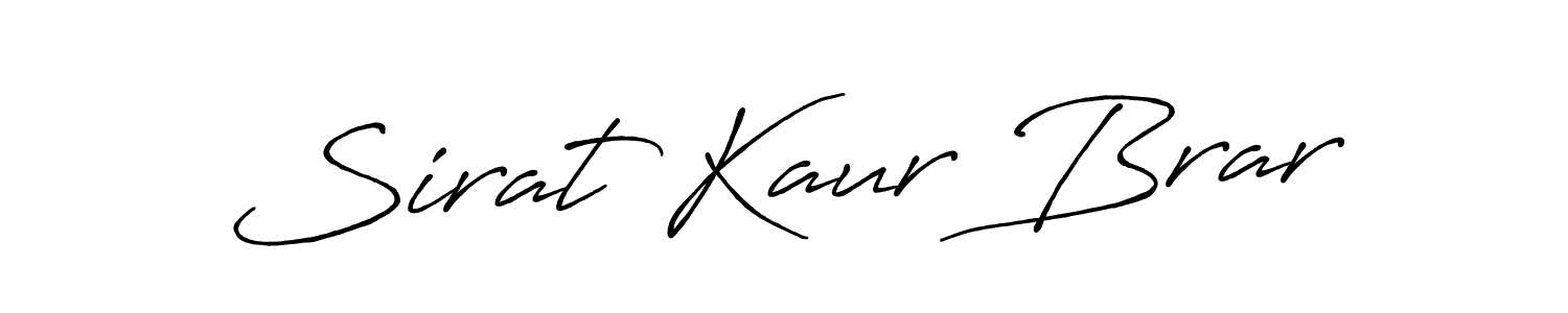 Create a beautiful signature design for name Sirat Kaur Brar. With this signature (Antro_Vectra_Bolder) fonts, you can make a handwritten signature for free. Sirat Kaur Brar signature style 7 images and pictures png