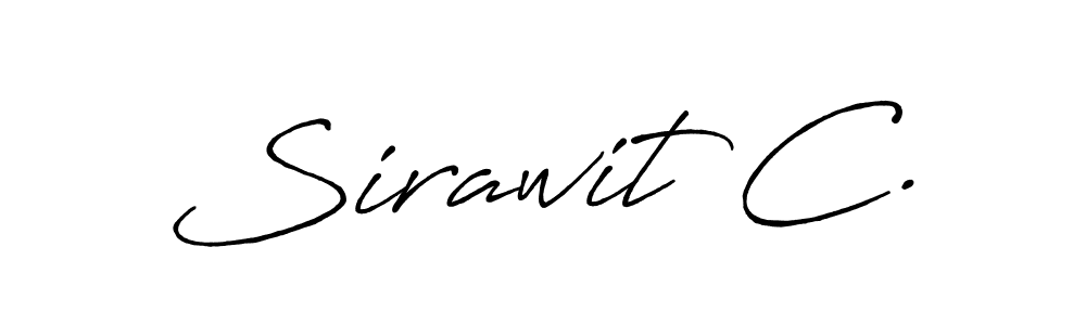 if you are searching for the best signature style for your name Sirawit C.. so please give up your signature search. here we have designed multiple signature styles  using Antro_Vectra_Bolder. Sirawit C. signature style 7 images and pictures png