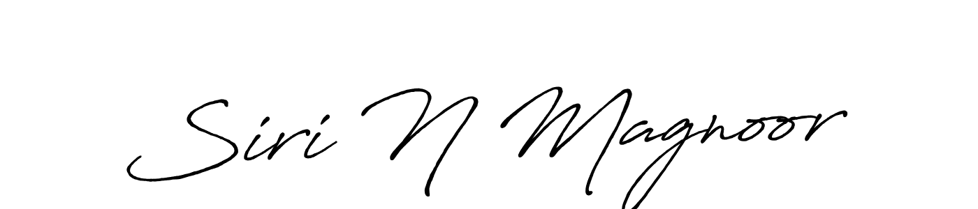 Use a signature maker to create a handwritten signature online. With this signature software, you can design (Antro_Vectra_Bolder) your own signature for name Siri N Magnoor. Siri N Magnoor signature style 7 images and pictures png