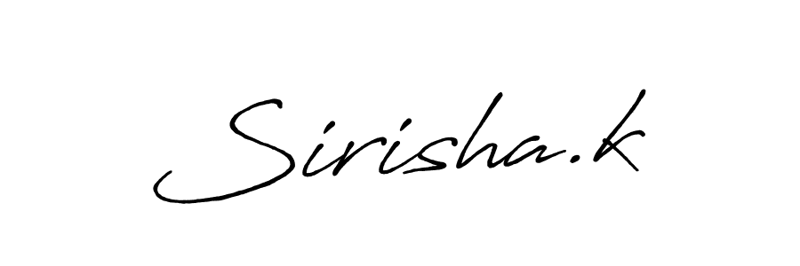 Use a signature maker to create a handwritten signature online. With this signature software, you can design (Antro_Vectra_Bolder) your own signature for name Sirisha.k. Sirisha.k signature style 7 images and pictures png
