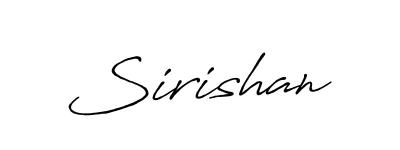 The best way (Antro_Vectra_Bolder) to make a short signature is to pick only two or three words in your name. The name Sirishan include a total of six letters. For converting this name. Sirishan signature style 7 images and pictures png