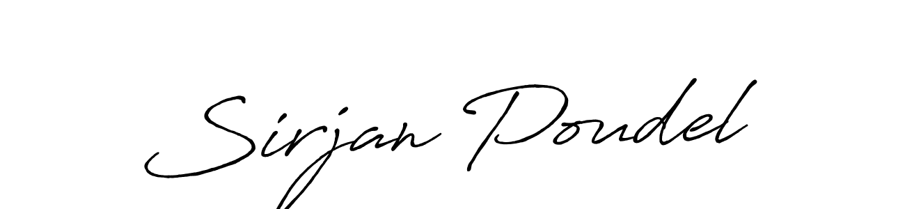 How to make Sirjan Poudel name signature. Use Antro_Vectra_Bolder style for creating short signs online. This is the latest handwritten sign. Sirjan Poudel signature style 7 images and pictures png