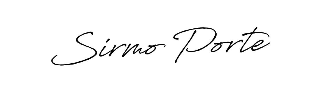 How to make Sirmo Porte signature? Antro_Vectra_Bolder is a professional autograph style. Create handwritten signature for Sirmo Porte name. Sirmo Porte signature style 7 images and pictures png