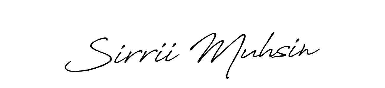 Use a signature maker to create a handwritten signature online. With this signature software, you can design (Antro_Vectra_Bolder) your own signature for name Sirrii Muhsin. Sirrii Muhsin signature style 7 images and pictures png