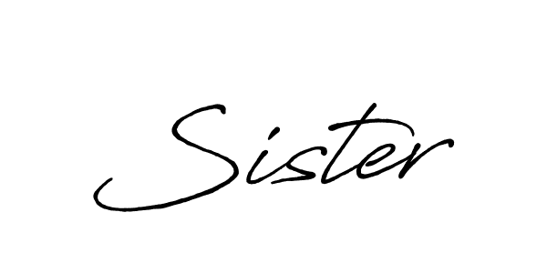 How to make Sister name signature. Use Antro_Vectra_Bolder style for creating short signs online. This is the latest handwritten sign. Sister signature style 7 images and pictures png