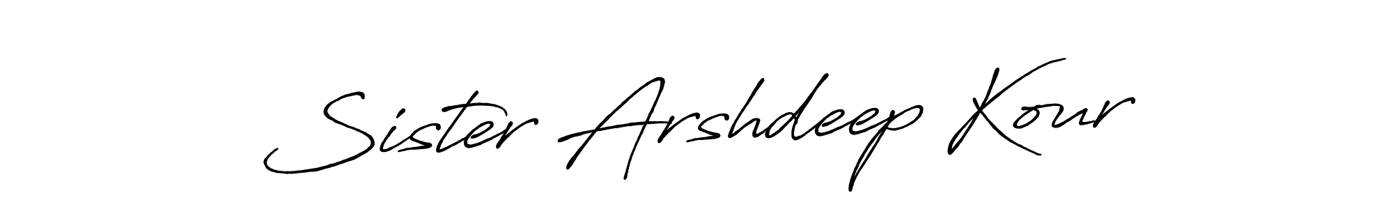 Sister Arshdeep Kour stylish signature style. Best Handwritten Sign (Antro_Vectra_Bolder) for my name. Handwritten Signature Collection Ideas for my name Sister Arshdeep Kour. Sister Arshdeep Kour signature style 7 images and pictures png
