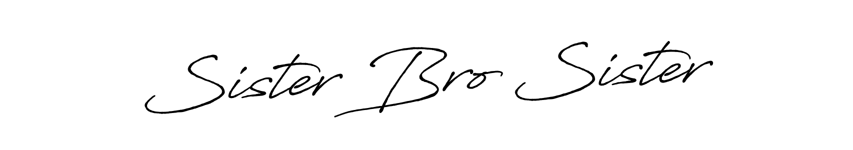 The best way (Antro_Vectra_Bolder) to make a short signature is to pick only two or three words in your name. The name Sister Bro Sister include a total of six letters. For converting this name. Sister Bro Sister signature style 7 images and pictures png