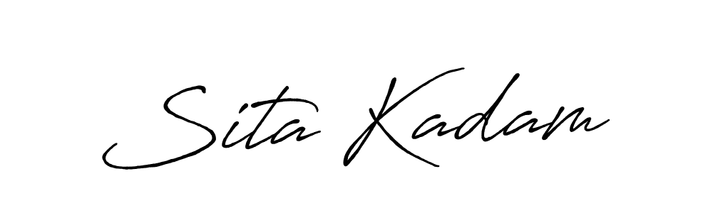 How to make Sita Kadam name signature. Use Antro_Vectra_Bolder style for creating short signs online. This is the latest handwritten sign. Sita Kadam signature style 7 images and pictures png