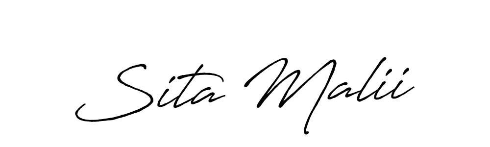 Design your own signature with our free online signature maker. With this signature software, you can create a handwritten (Antro_Vectra_Bolder) signature for name Sita Malii. Sita Malii signature style 7 images and pictures png