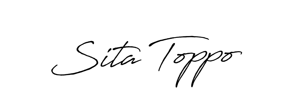 The best way (Antro_Vectra_Bolder) to make a short signature is to pick only two or three words in your name. The name Sita Toppo include a total of six letters. For converting this name. Sita Toppo signature style 7 images and pictures png