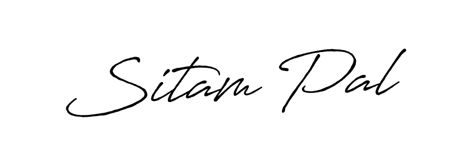 How to make Sitam Pal name signature. Use Antro_Vectra_Bolder style for creating short signs online. This is the latest handwritten sign. Sitam Pal signature style 7 images and pictures png