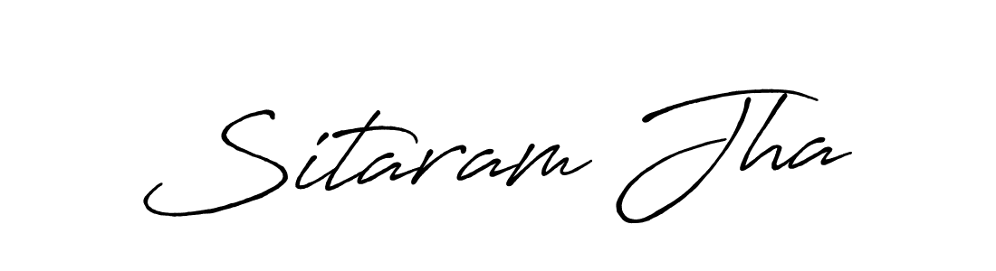 Make a beautiful signature design for name Sitaram Jha. With this signature (Antro_Vectra_Bolder) style, you can create a handwritten signature for free. Sitaram Jha signature style 7 images and pictures png