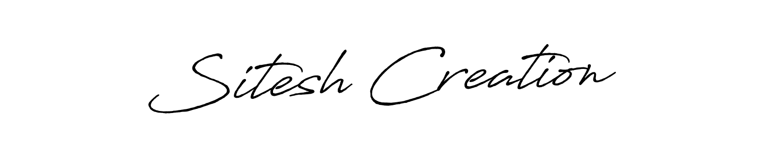 Similarly Antro_Vectra_Bolder is the best handwritten signature design. Signature creator online .You can use it as an online autograph creator for name Sitesh Creation. Sitesh Creation signature style 7 images and pictures png