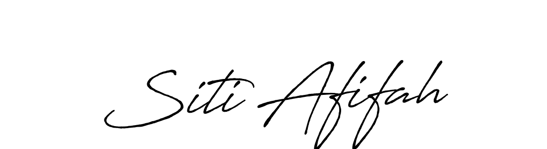 Make a beautiful signature design for name Siti Afifah. With this signature (Antro_Vectra_Bolder) style, you can create a handwritten signature for free. Siti Afifah signature style 7 images and pictures png