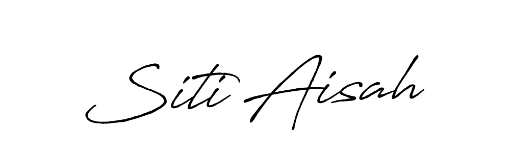 Make a beautiful signature design for name Siti Aisah. With this signature (Antro_Vectra_Bolder) style, you can create a handwritten signature for free. Siti Aisah signature style 7 images and pictures png