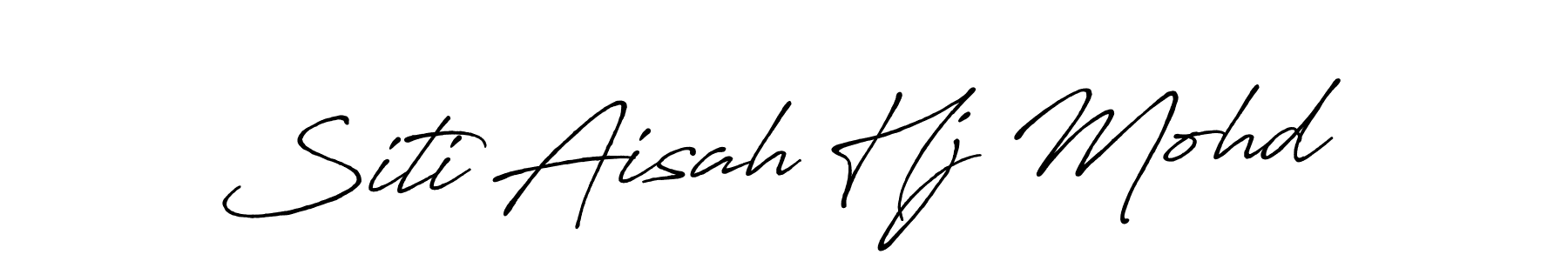 The best way (Antro_Vectra_Bolder) to make a short signature is to pick only two or three words in your name. The name Siti Aisah Hj Mohd include a total of six letters. For converting this name. Siti Aisah Hj Mohd signature style 7 images and pictures png