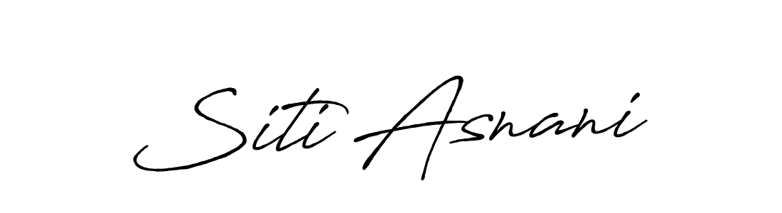 Use a signature maker to create a handwritten signature online. With this signature software, you can design (Antro_Vectra_Bolder) your own signature for name Siti Asnani. Siti Asnani signature style 7 images and pictures png