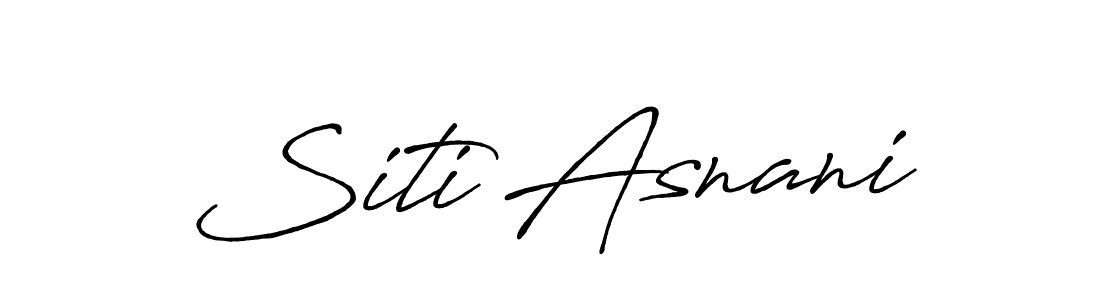 Use a signature maker to create a handwritten signature online. With this signature software, you can design (Antro_Vectra_Bolder) your own signature for name Siti Asnani. Siti Asnani signature style 7 images and pictures png