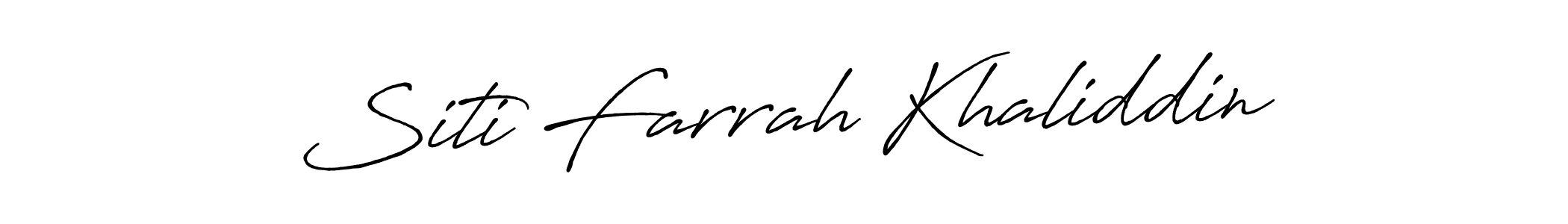 How to make Siti Farrah Khaliddin name signature. Use Antro_Vectra_Bolder style for creating short signs online. This is the latest handwritten sign. Siti Farrah Khaliddin signature style 7 images and pictures png